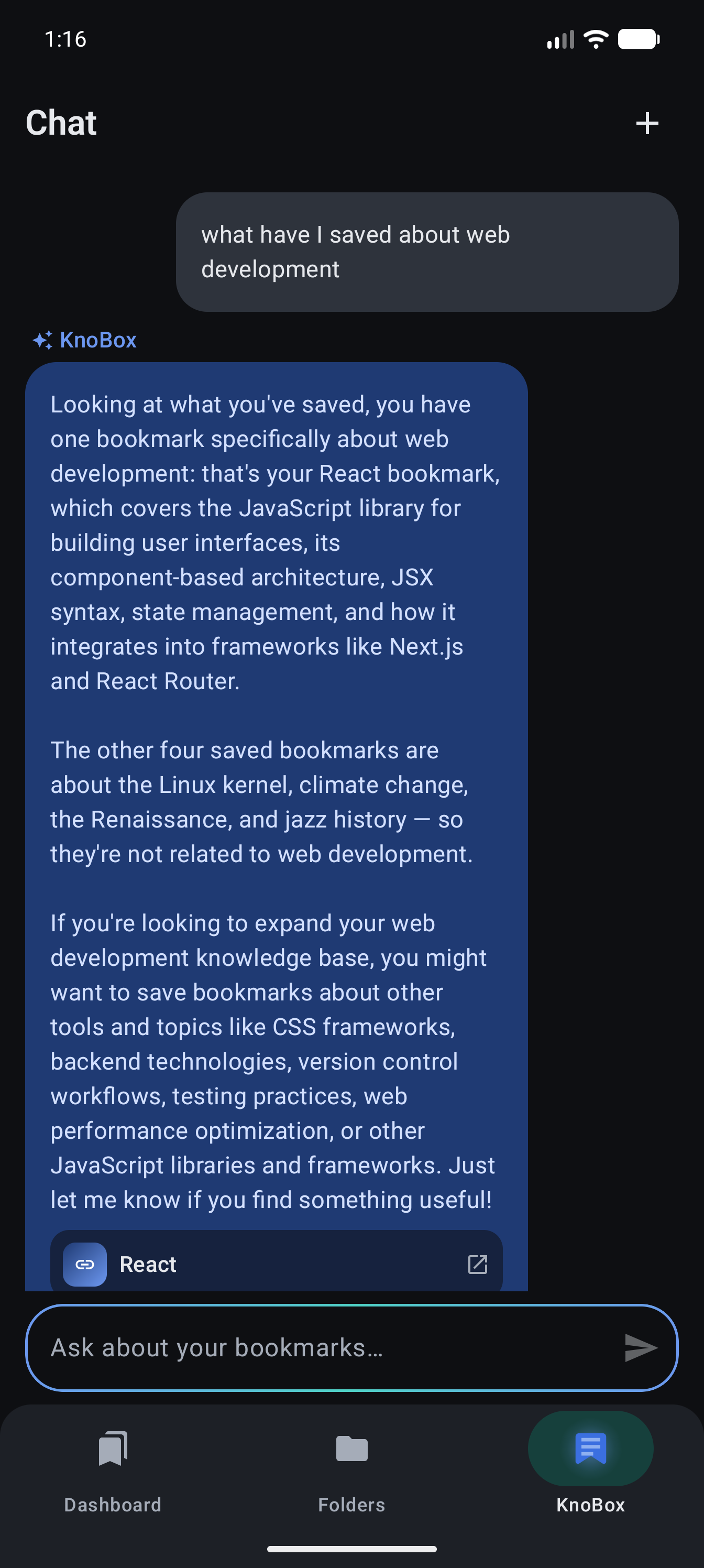 KnoBox chat screenshot